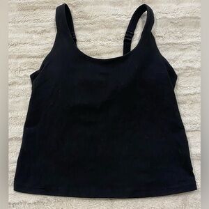 Cuddl Duds Black Crop Fitted Tank Top